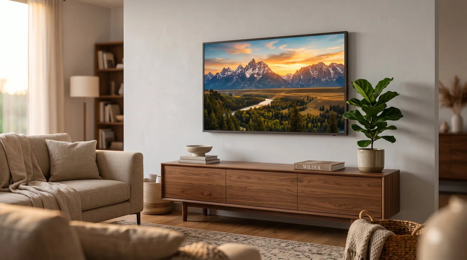 Illustration: Mizar behind a wall-mounted display